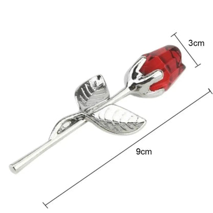 GEMLORA – Élégante rose en cristal comme souvenir intemporel avec tige en or ou en argent