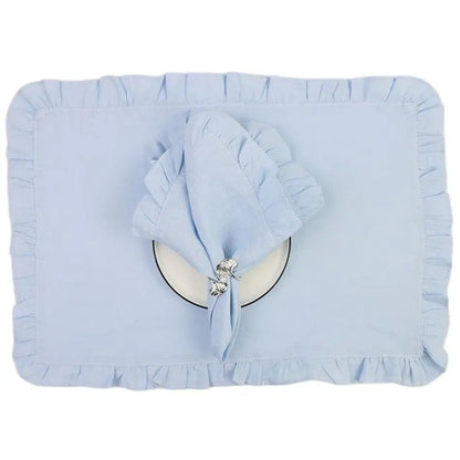 LOOMED LINEN – Serviette en lin faite à la main avec bordure délicate à volants