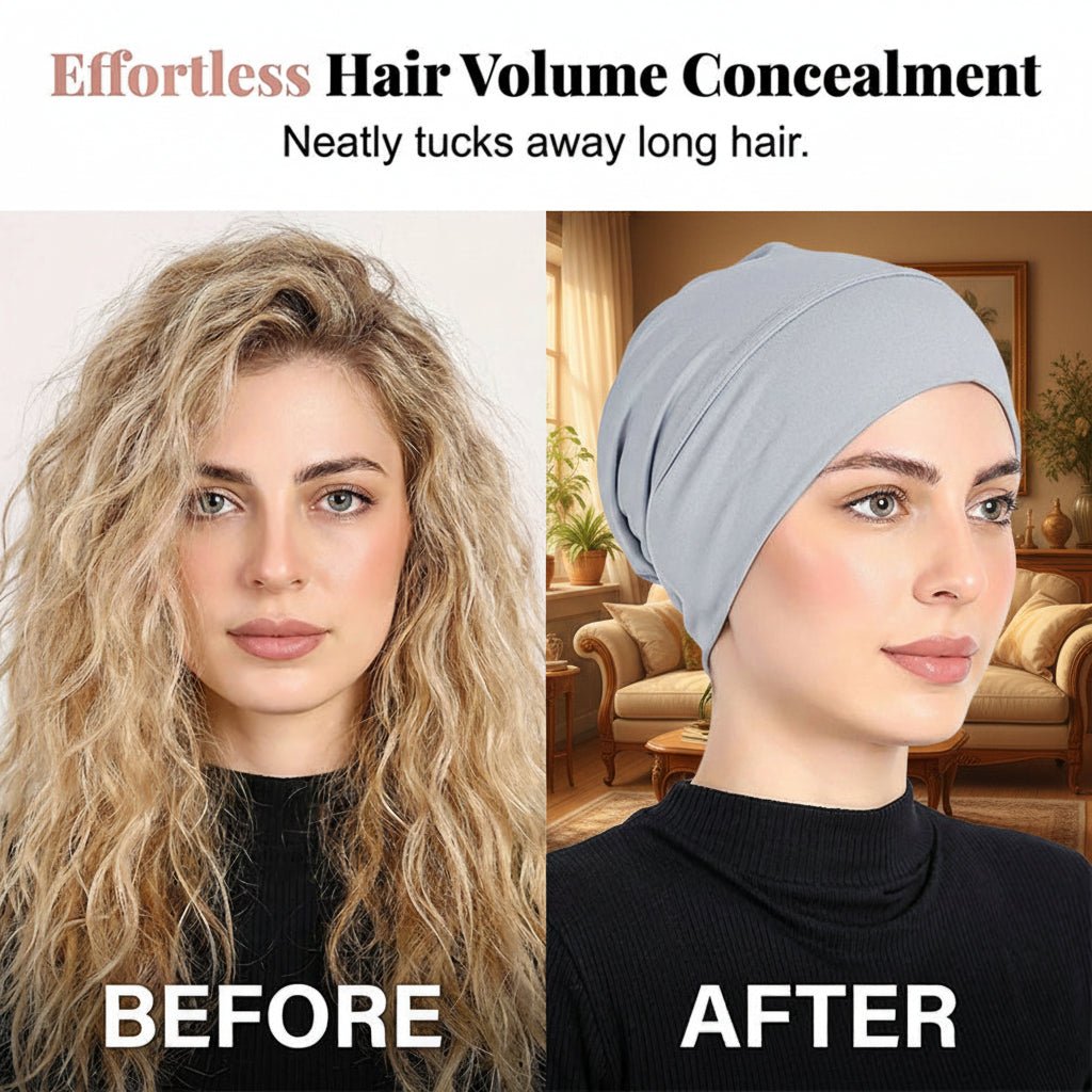 Elegante Damen Mütze aus Hochwertiger Milchseide - Stretch-Turban für Komfort und Stil 2