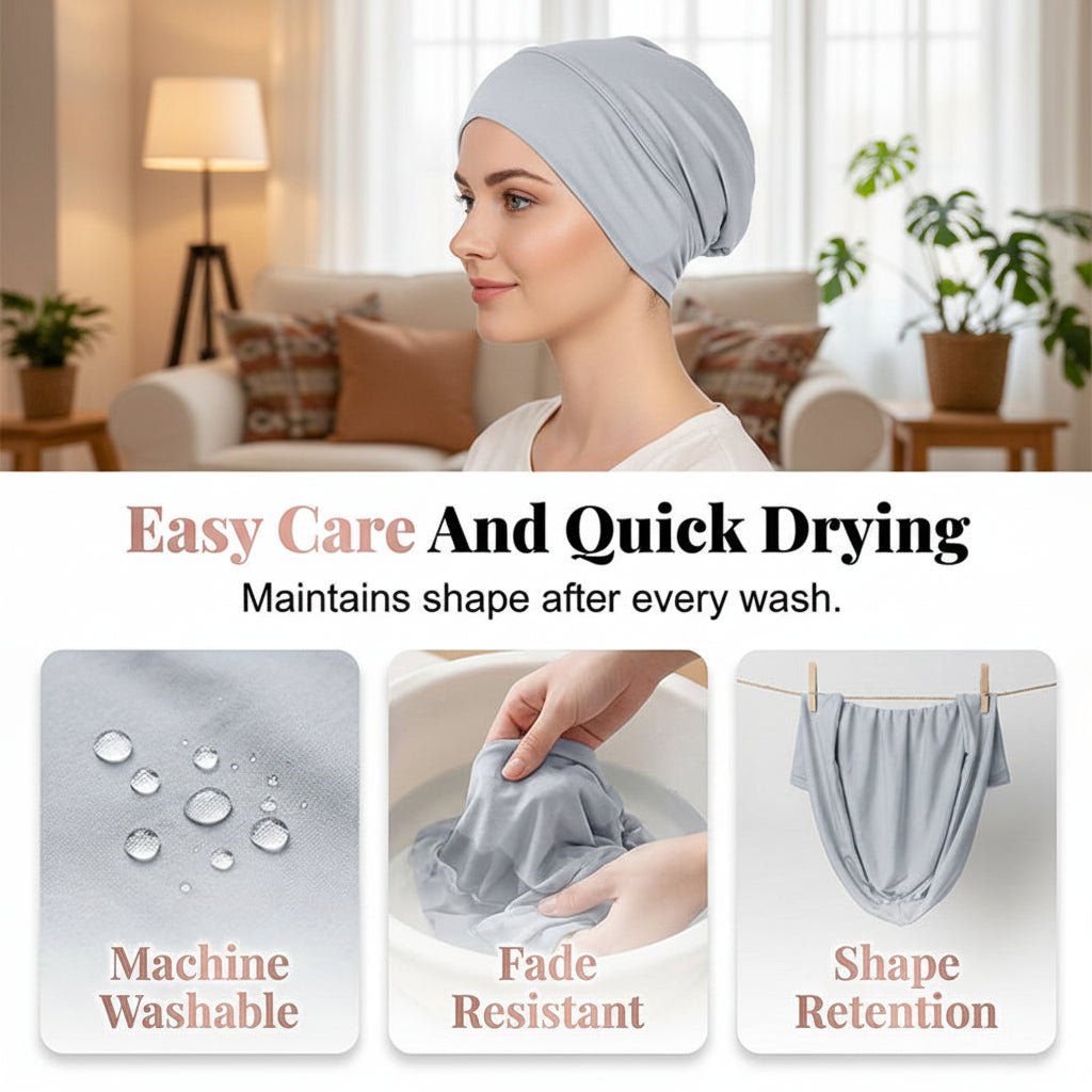 Elegante Damen Mütze aus Hochwertiger Milchseide - Stretch-Turban für Komfort und Stil 6