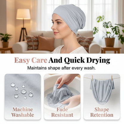 Elegante Damen Mütze aus Hochwertiger Milchseide - Stretch-Turban für Komfort und Stil 6