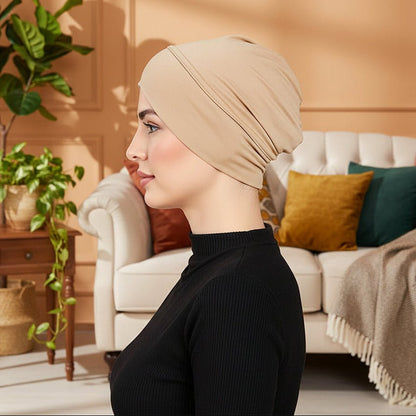 Elegante Damen Mütze aus Hochwertiger Milchseide - Stretch-Turban für Komfort und Stil 9
