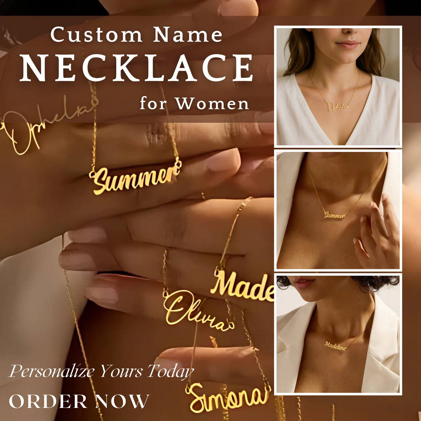 NOMELIA – Personalized Name Necklace made of Stainless Steel for Women