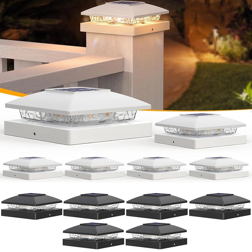 Elegante Solar-Pfostenkappenlichter – 6 Stück Warmweiße LED für Garten & Veranda 0