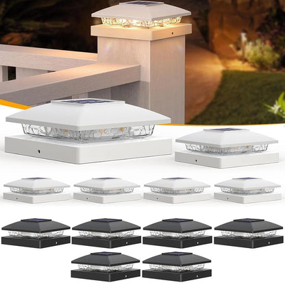 Elegante Solar-Pfostenkappenlichter – 6 Stück Warmweiße LED für Garten & Veranda 0