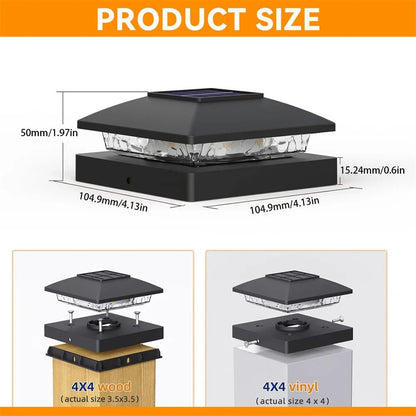 Elegante Solar-Pfostenkappenlichter – 6 Stück Warmweiße LED für Garten & Veranda 2