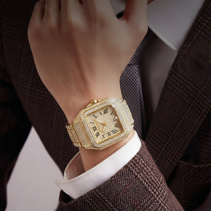 Elegante Strassuhr Damen - Quadratisches Design, Edelstahl, Hochwertige Materialien, Vielseitig für Jeden Anlass 1