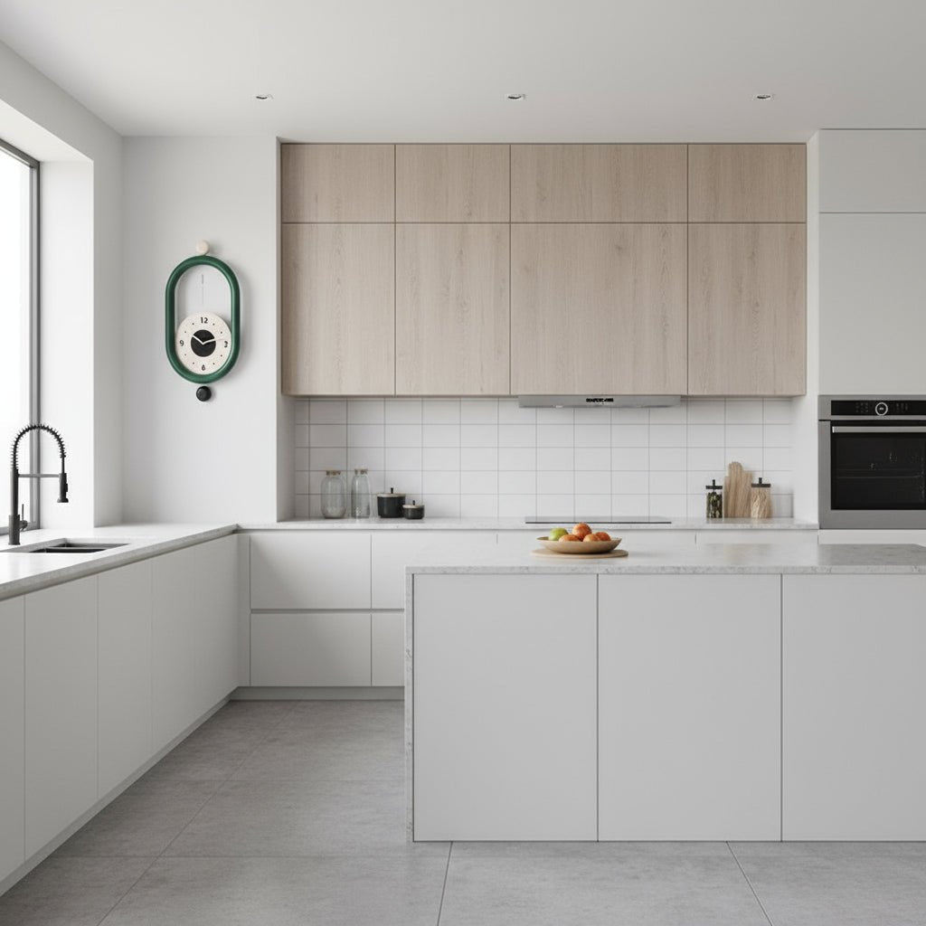 Elegante, lange Wanduhr – 3D-Design mit geräuschlosem Uhrwerk und einfacher Montage 3