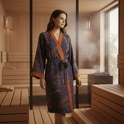 Kimono Bademantel Baumwollgaze Retro Unisex