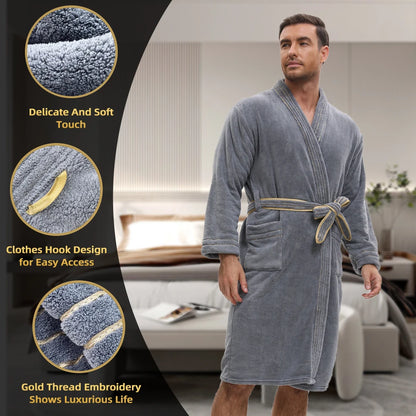VelourGent – Elegant Men's Bathrobe made of Thick Velvet