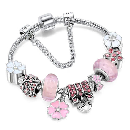 Elegantes Blumen-Charm-Armband aus 925er Sterlingsilber für Damen – von der Natur inspiriertes Design 5