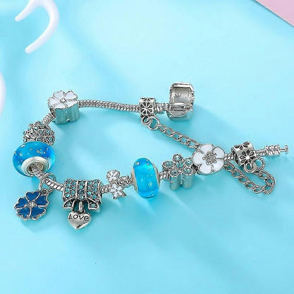 Elegantes Blumen-Charm-Armband aus 925er Sterlingsilber für Damen – von der Natur inspiriertes Design 6