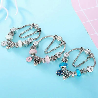 Elegantes Blumen-Charm-Armband aus 925er Sterlingsilber für Damen – von der Natur inspiriertes Design 7
