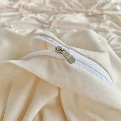 RuffledWeave Duvet Set – Elegant Ruffle Flower Duvet Cover Set made of Microfiber