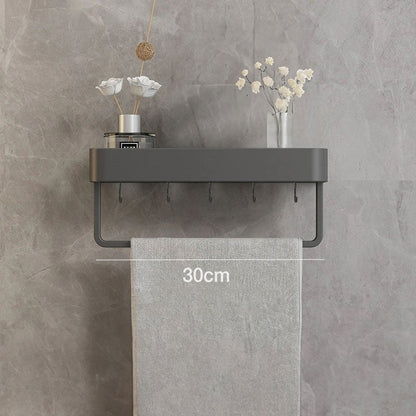 AquaShelf - Elegant wall shelf for the bathroom with towel rail & drill-free installation