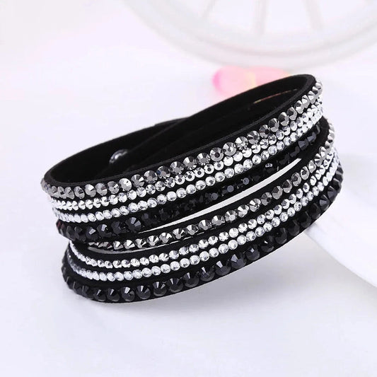 CRYSTAL WRAP - Élégant bracelet à breloques avec cristaux pour femmes