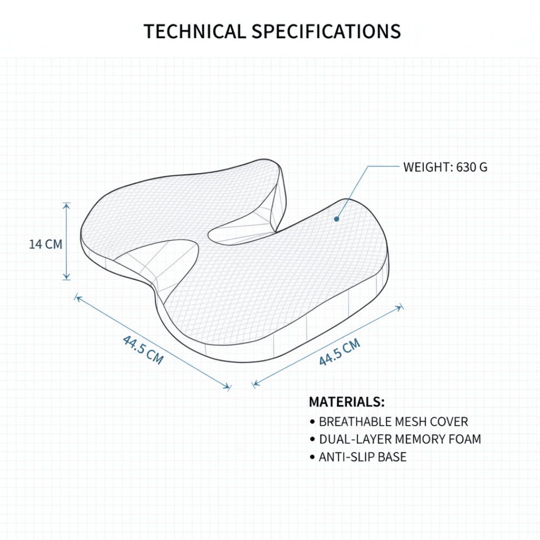 ErgoSit - Ergonomisches Sitzkissen für Schmerzlinderung und Stuhlkomfort 3