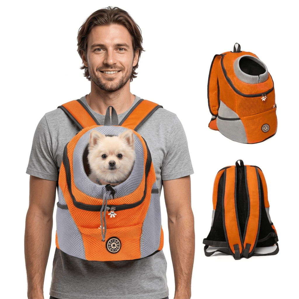 Ergonomischer Hundetragerucksack Mit Polsterung, Verstellbaren Gurten & Seitentaschen 1