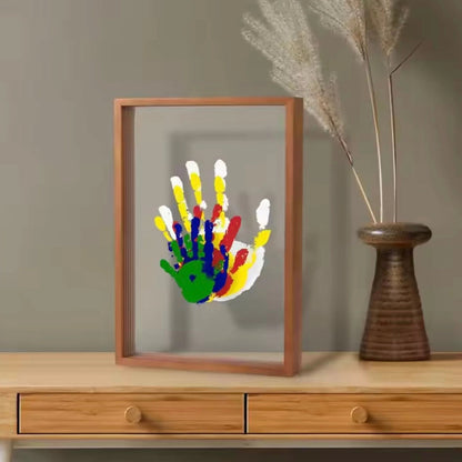 Erinnerungsrahmen „Kleine Hände“ | Halten Sie Hand- und Fußabdrücke von Babys fest | Sicherer Erinnerungsrahmen aus Ton | Montessori-Kinderzimmerdekor 0