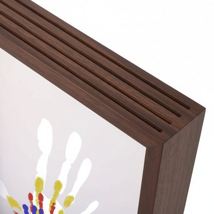 HUELLAS ETERNAS – Marco de recuerdos para bebé de madera con arcilla para huellas de manos y pies