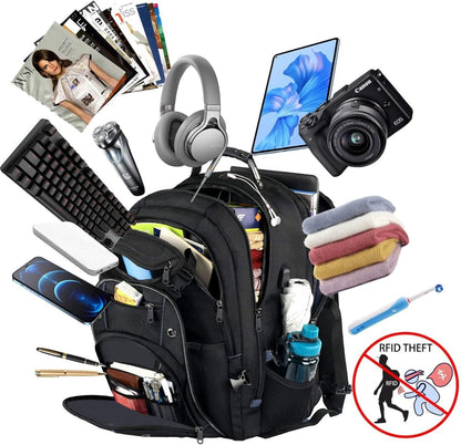 Extragroßer Reiserucksack 55L mit USB-Ladeanschluss & RFID-Schutz für Reisen 3