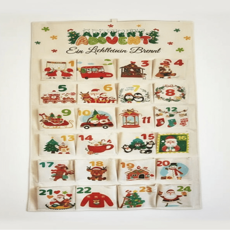 FESTICARFT – DIY-Adventskalender aus Stoff mit 24 Taschen für den Countdown bis Weihnachten 0