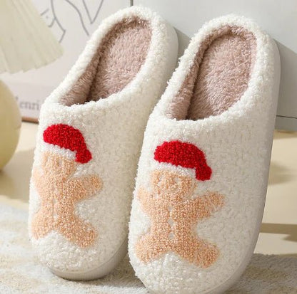 FESTISTEPS – Warme, rutschfeste Hausschuhe mit Cartoon-Weihnachtshirsch-Aufdruck für den Winter 9