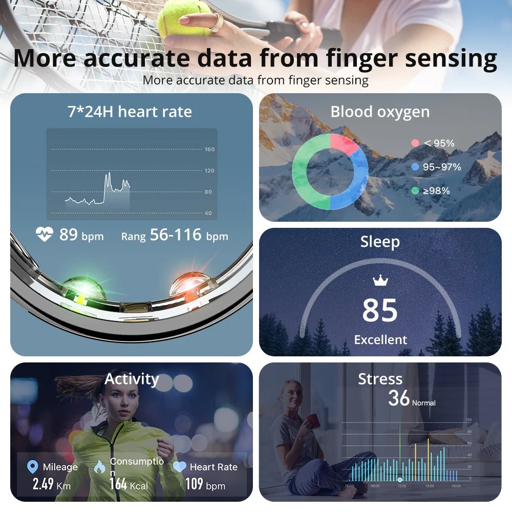 FITCIRCLE – Smartring mit Ladecase für Damen und Herren, Gesundheits-Tracking, 5 ATM wasserdicht 3