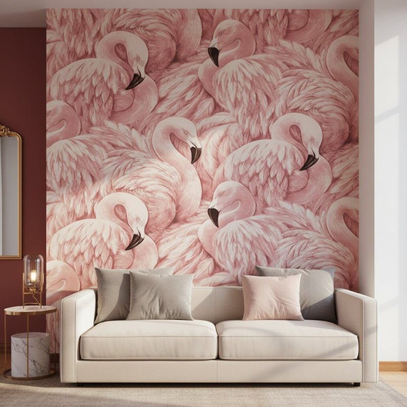 FLAMINGLOW – Tapetenrolle „Tropischer Flamingo“ für Mädchenzimmer, Zartrosa, 10 m x 52 cm 0