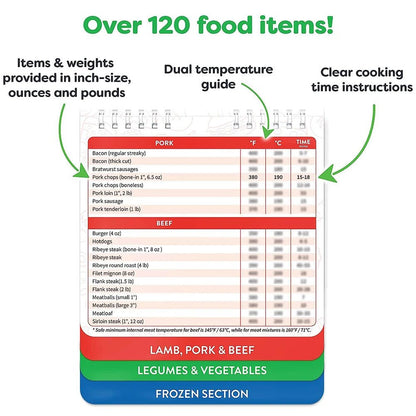 FLAVORFY – Kompakte magnetische Heißluftfritteuse – Essenszubereitungstabelle 3