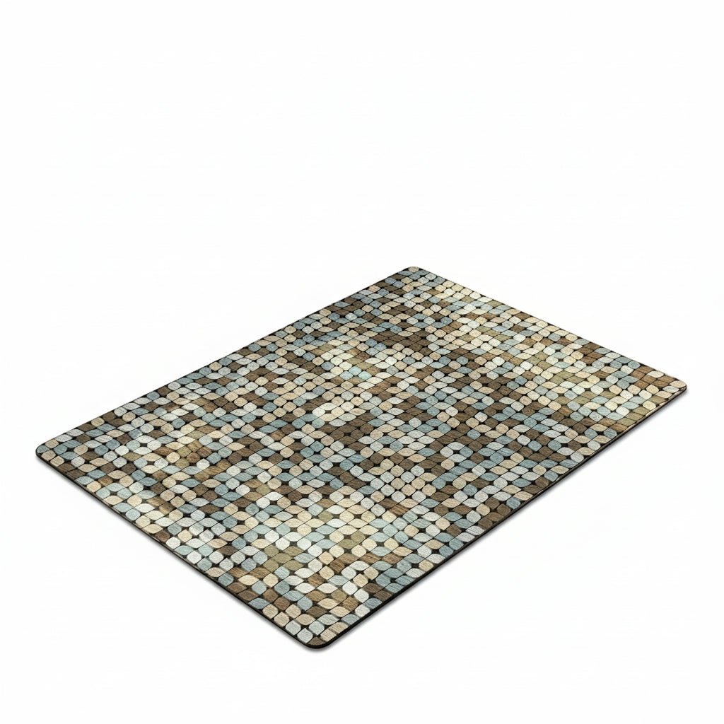FLOORVISTA – Weicher Flanellteppich mit markantem geometrischem Muster, waschbar und rutschfest. 5