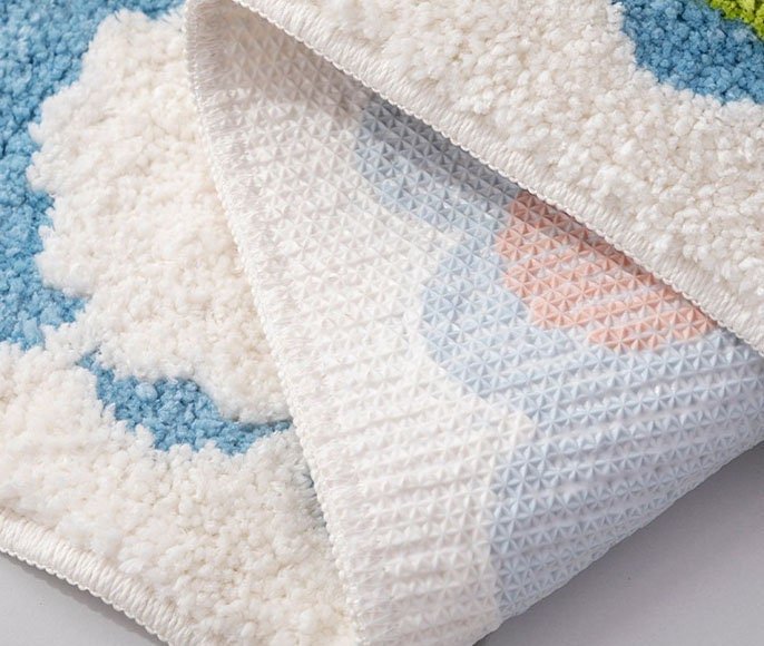 FLOWERSTEP – Bunte Badezimmermatte mit Blumenmuster und rutschfester Unterseite 4