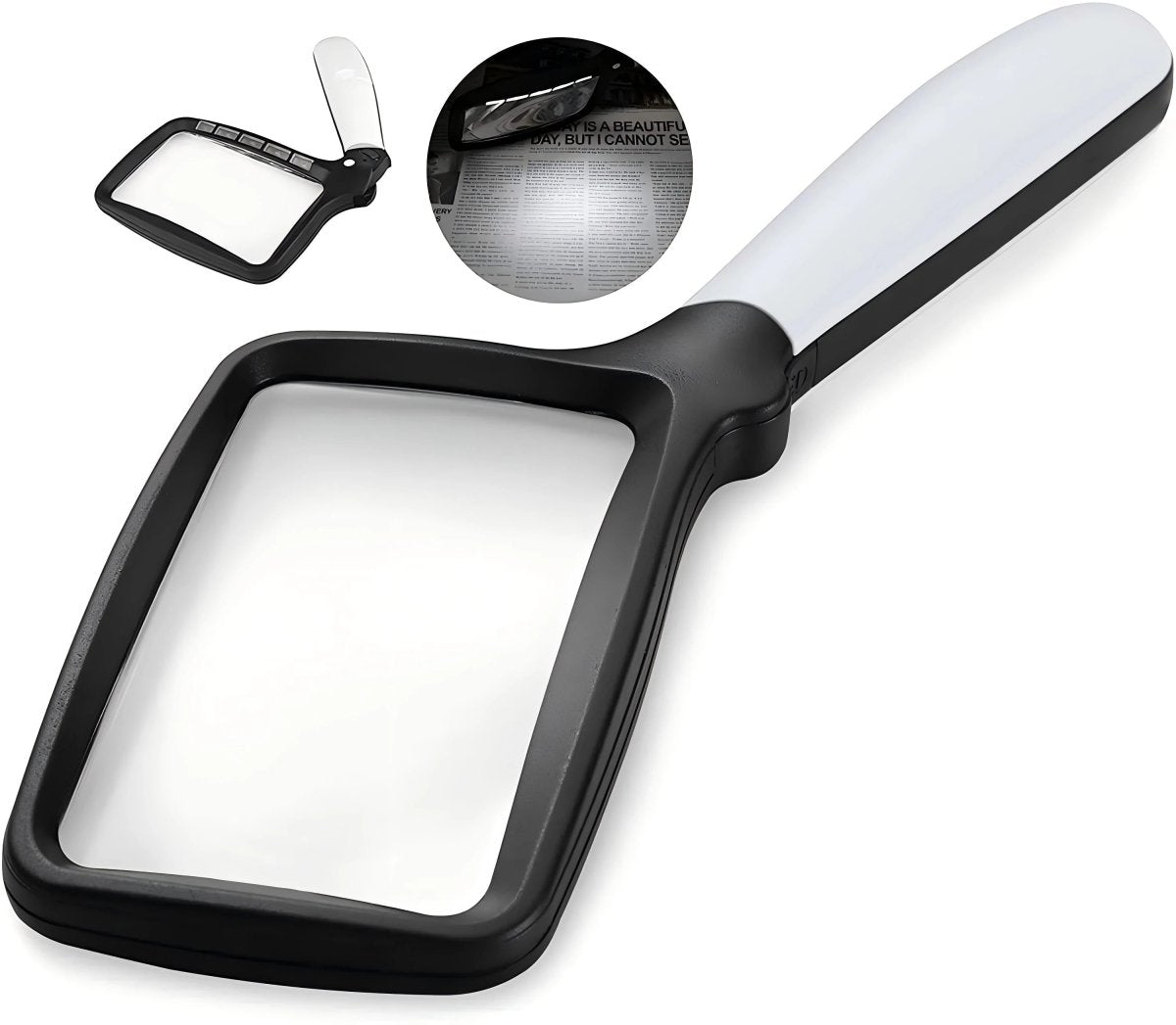 FOCUSLITE – Handlupe mit 3-facher Vergrößerung und 5 LED-Leuchten für klare Sicht 1