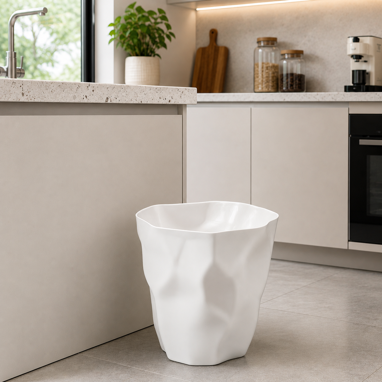 FORMAFLOW – Cubo de basura minimalista con silueta distintiva