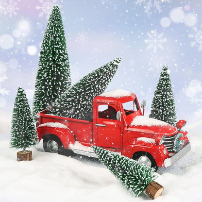 FROSTBRUSH – 5er-Pack Mini-Weihnachtsbäume aus beflockten Flaschenbürsten für die Weihnachtsdekoration 5