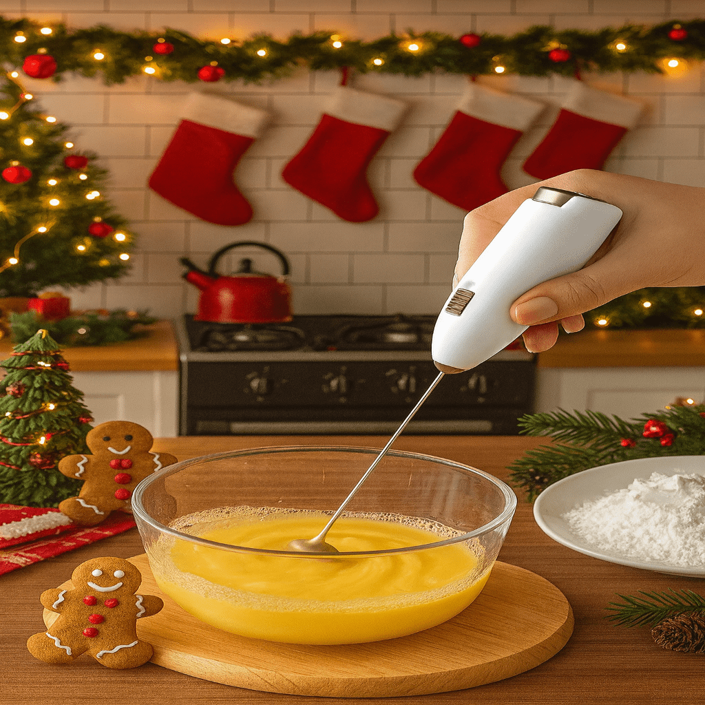 FROTH POINT – Mini-Elektro-Eierquirl & Milchaufschäumer (batteriebetrieben) 0