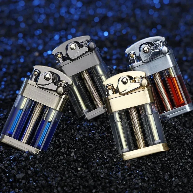 FUELCLEAR – Mehrstoff-Petroleumfeuerzeug mit transparentem Design für Outdoor-Abenteuer 4