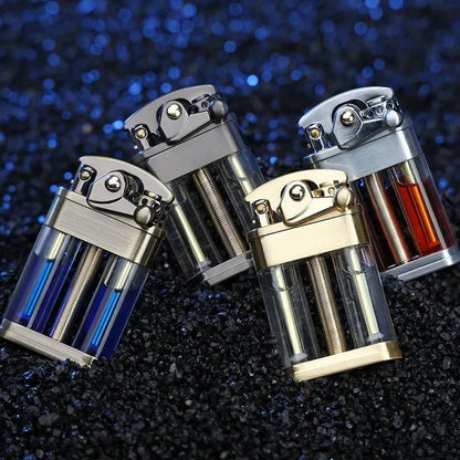 FUELCLEAR – Mehrstoff-Petroleumfeuerzeug mit transparentem Design für Outdoor-Abenteuer 4