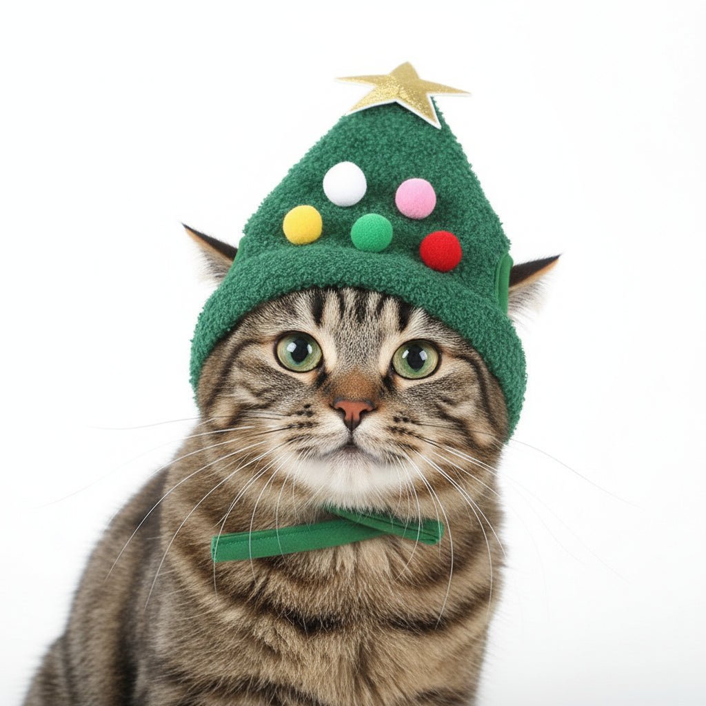 FURFEST – Weiche Weihnachtsmütze mit goldenem Rand für Hunde & Katzen 2