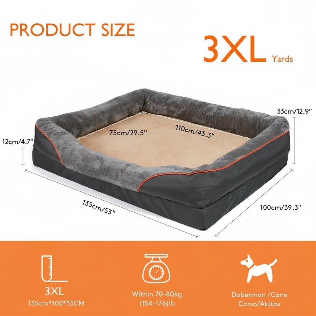 FURPAL – Premium-orthopädisches Hundebett – Jumbo-Schaumstoffbasis 10