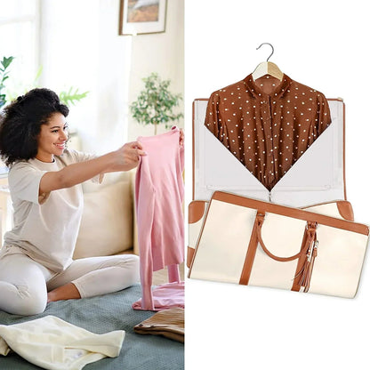 GARMENTGO Travel Bag - Foldable garment bag made of PU leather for crease-free travelling in style