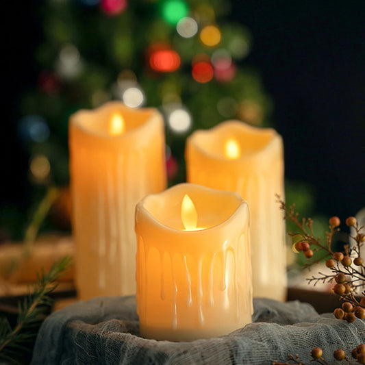 LumiFlame LED Candles – Flameless Electronic Decoration, Set in Ivory White