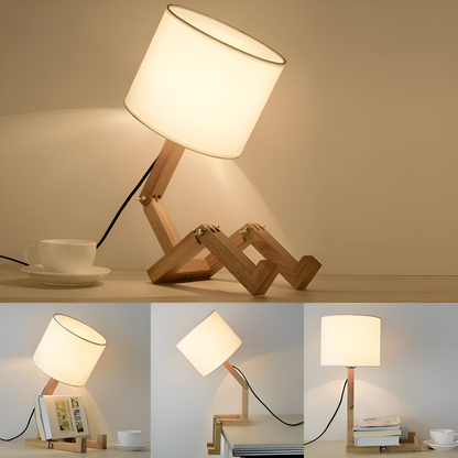 Flexible Wooden Lamp – Verstellbare Roboterlampe aus Holz für Lese- & Arbeitslicht
