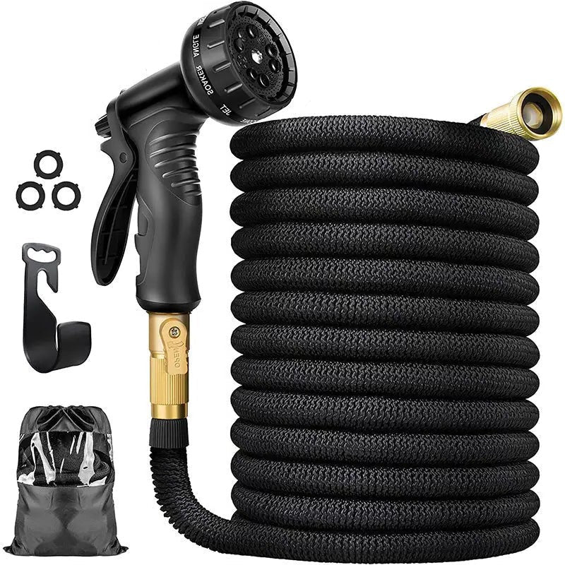 Tuyau d'arrosage flexible - 100 pieds extensible avec 8 modes de pulvérisation pour un arrosage efficace