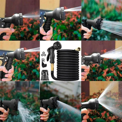 Tuyau d'arrosage flexible - 100 pieds extensible avec 8 modes de pulvérisation pour un arrosage efficace