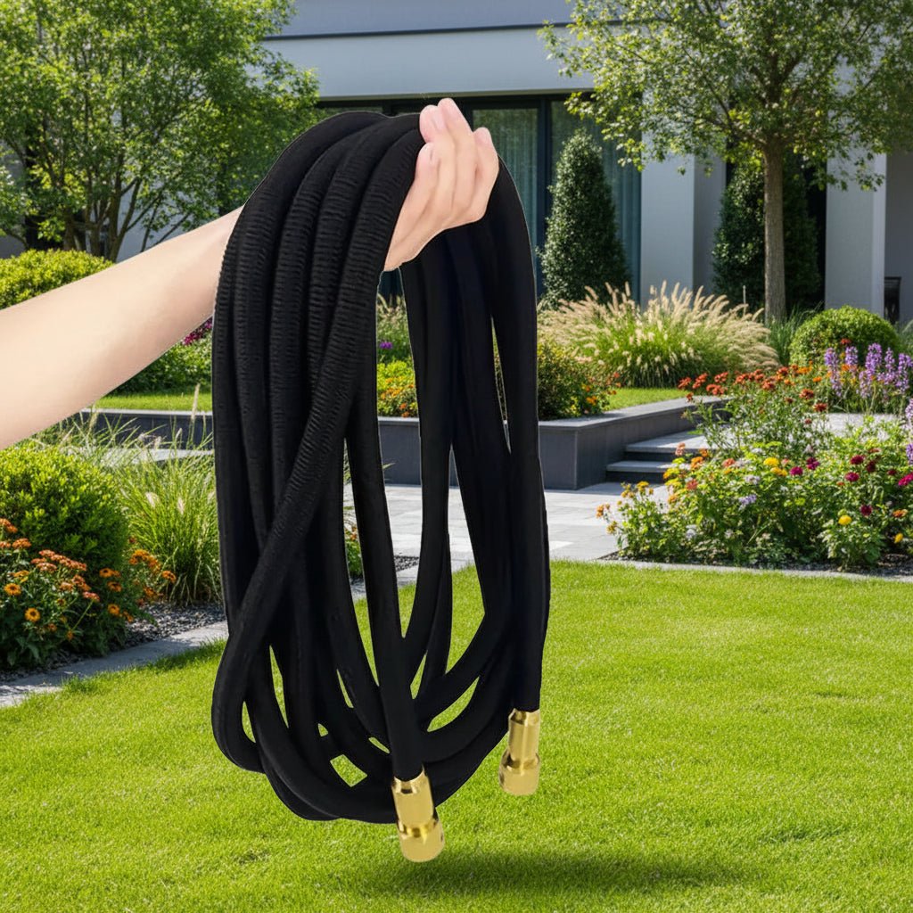Flexibler Gartenschlauch - Erweiterbarer Hochdruck Wasserschlauch mit Spritzpistole, 15m für effiziente Gartenbewässerung 1