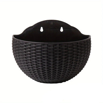 Florava - Wandpflanzgefäß Rattan-Stil mit Intelligentem Wassermanagement, 21x16,5x9,5 cm, 10 Farben 11