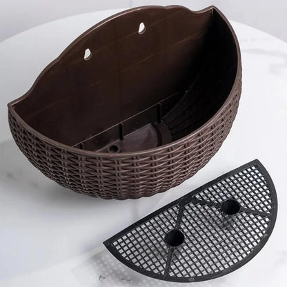 Florava - Wandpflanzgefäß Rattan-Stil mit Intelligentem Wassermanagement, 21x16,5x9,5 cm, 10 Farben 3