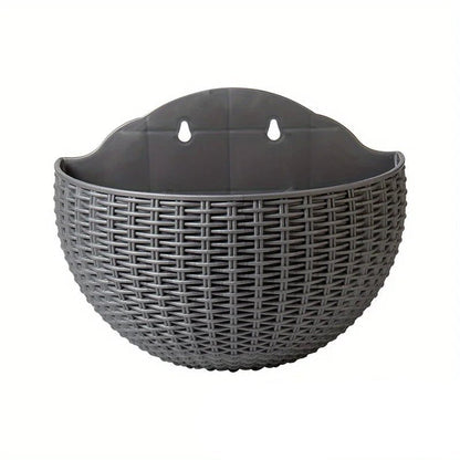 Florava - Wandpflanzgefäß Rattan-Stil mit Intelligentem Wassermanagement, 21x16,5x9,5 cm, 10 Farben 6
