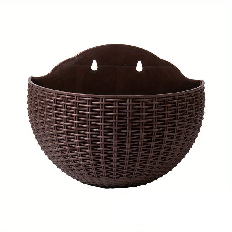 Florava - Wandpflanzgefäß Rattan-Stil mit Intelligentem Wassermanagement, 21x16,5x9,5 cm, 10 Farben 7